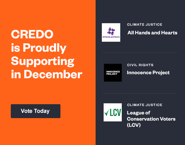 List of groups CREDO Mobile is supporting in December.